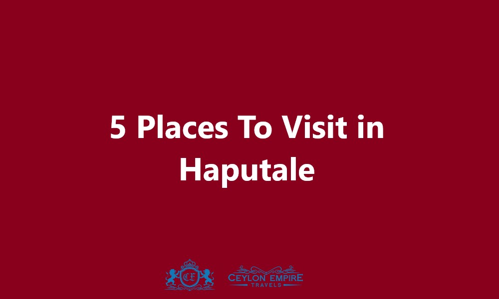 5 Places To Visit in Haputale